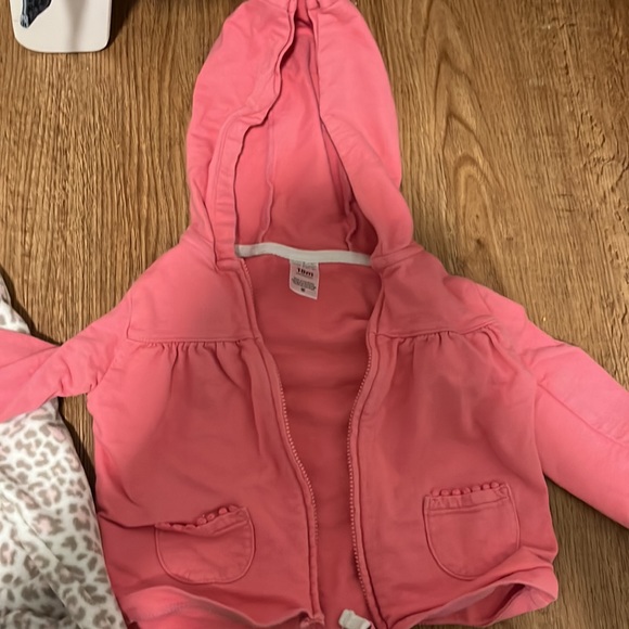 One Carter cheetah fleece and one Carter’s pink sweatshirt. 18 months old. - Picture 3 of 3